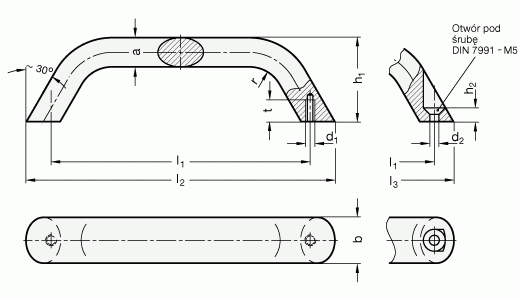 Uchwyt GN 565.3-20-120-A-SW - rysunek techniczny