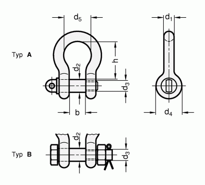 Szekle proste GN 585 - rysunek techniczny