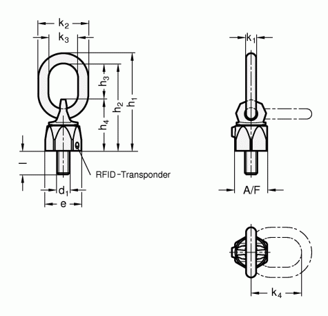 Pierścień mocujący (obrotowy) GN 5860-M24-40 - rysunek techniczny