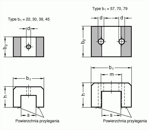 Magnesy trwałe GN 62 - rysunek techniczny