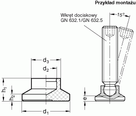 Stopki dociskowe GN 631.5 - rysunek techniczny