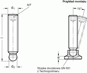 Wkręty dociskowe GN 632.5 - rysunek techniczny