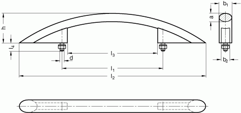 Uchwyty łukowe GN 665 - rysunek techniczny