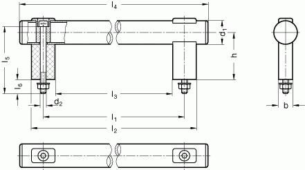 Uchwyty rurowe GN 666.1-NG - rysunek techniczny