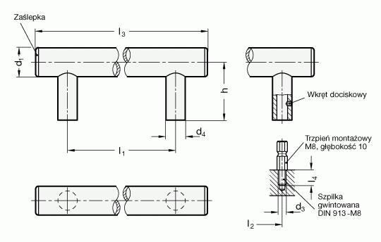 Uchwyty rurowe GN 666.7 - rysunek techniczny