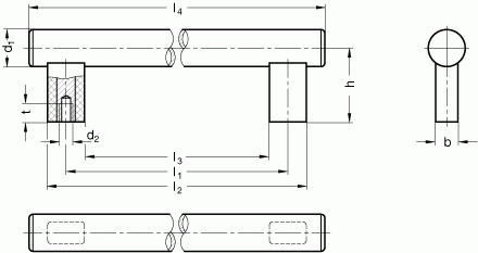 Uchwyty rurowe GN 666-NG - rysunek techniczny