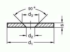 Podkładki do magnesów GN 70 - rysunek techniczny