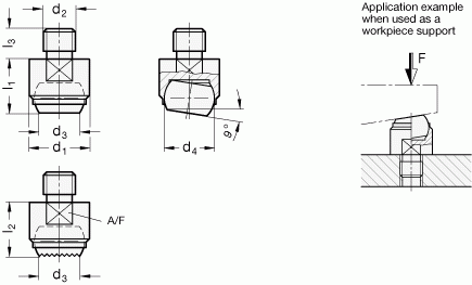 Element dociskowy GN 709.1 - rysunek techniczny
