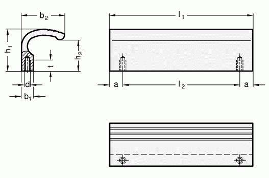 Uchwyty bezpieczne GN 730 - rysunek techniczny