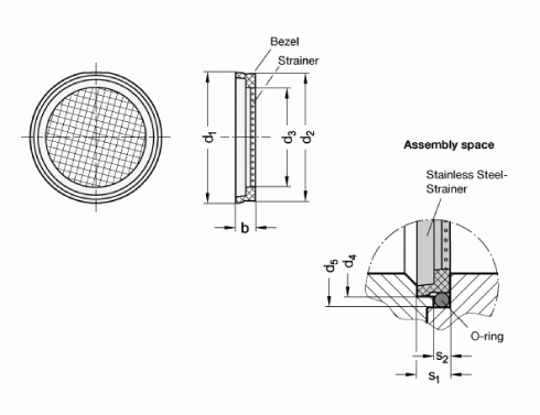 Korki oddechowe z sitem GN 7403.1 - rysunek techniczny