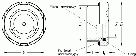 Wskaźniki poziomu GN 743 - rysunek techniczny
