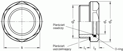 Wskaźniki poziomu GN 743.4 - rysunek techniczny