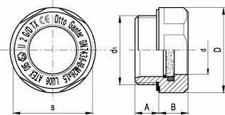Wskaźniki poziomu ATEX GN 743.6 - rysunek techniczny