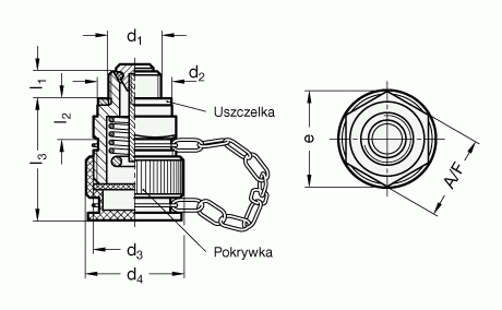 Zawory spustowe GN 880 - rysunek techniczny