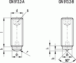Wkręty dociskowe GN 913.2 - rysunek techniczny