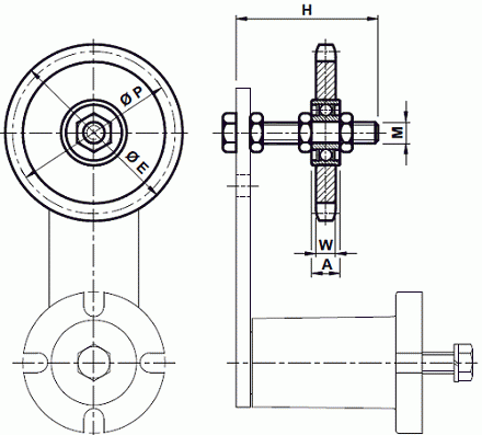 Koła łańcuchowe do napinaczy - rysunek techniczny