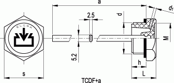Korki TCDF+a - rysunek techniczny