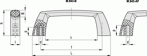 Uchwyty M.943 - rysunek techniczny