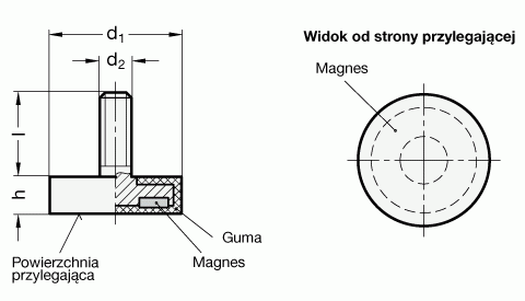 Magnesy GN 51.3 - rysunek techniczny