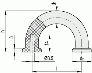 Uchwyty pod palec MFH - rysunek techniczny