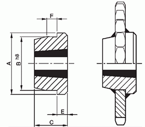 Piasty do przyspawania pod TaperLock - rysunek techniczny