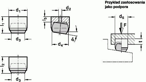 Element dociskowy GN 709.2 - rysunek techniczny