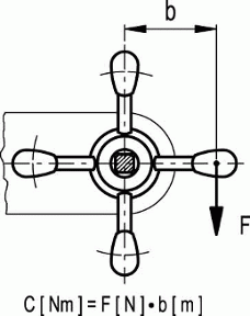 Pokrętło VBR.4 - rysunek techniczny