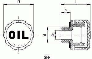 Korki odpowietrzające SFN - rysunek techniczny