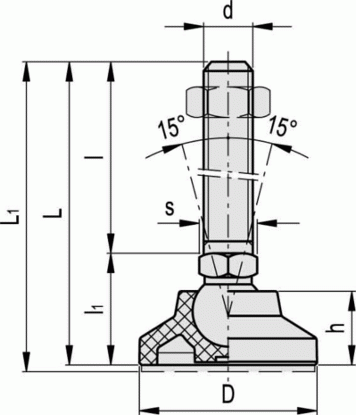 Stopy wahliwe LS.A - rysunek techniczny