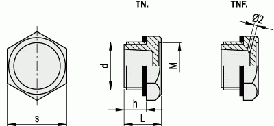 Korki TN - rysunek techniczny