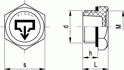 Korki spustowe - rysunek techniczny