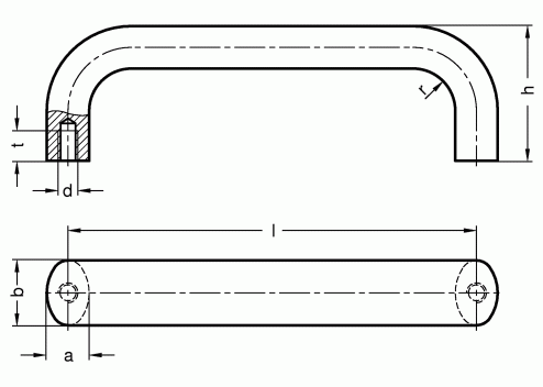 Uchwyty GN 565 - rysunek techniczny