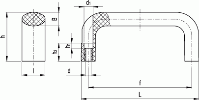 Uchwyty M.643 FM - rysunek techniczny