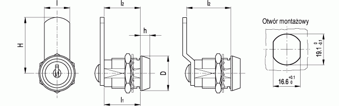Zamki CS - rysunek techniczny