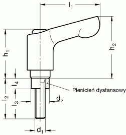 Dźwignie zaciskowe GN 511 - rysunek techniczny